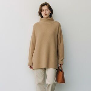 Anthropologie high cowl neck, oversized long sleeve sweater - size XS